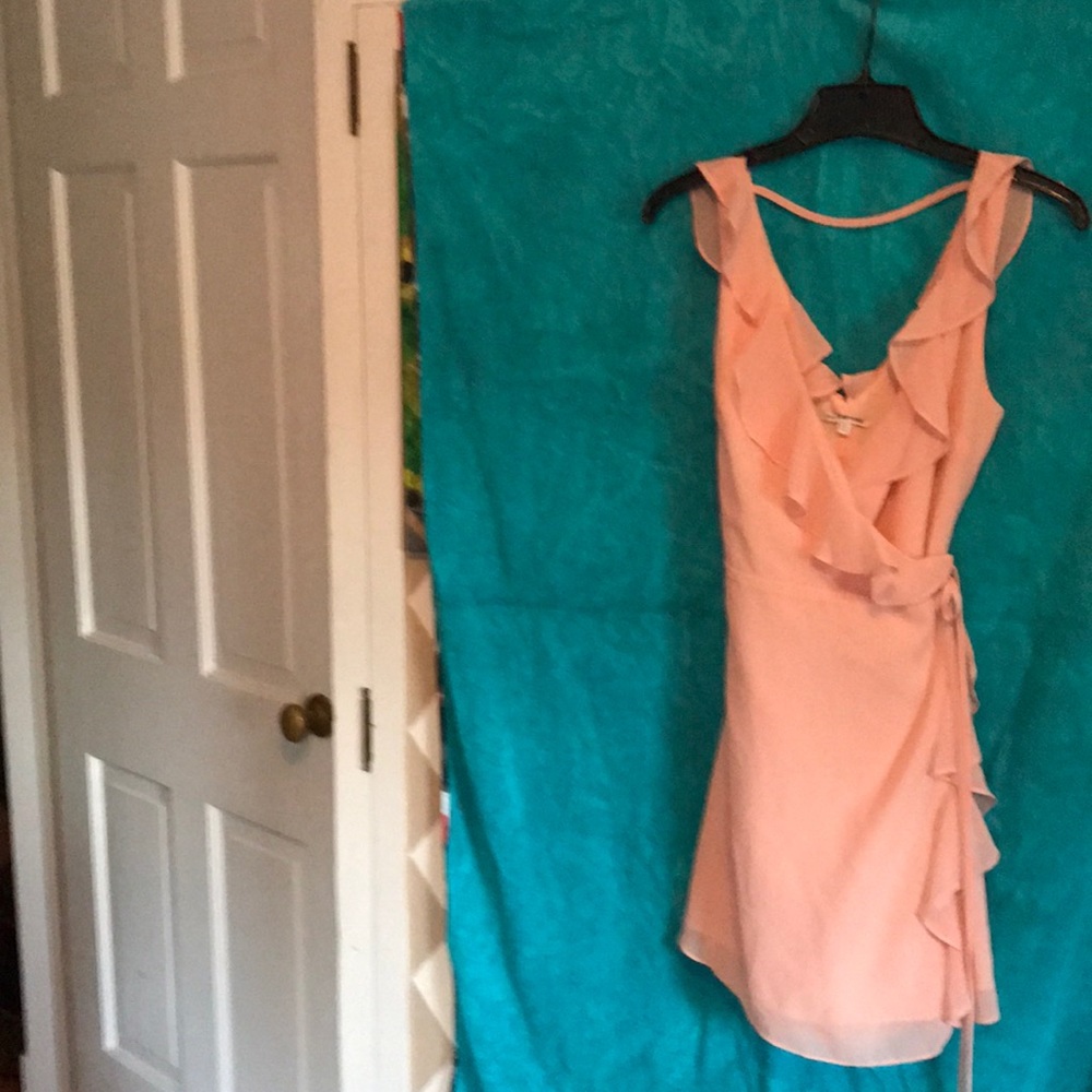 Peach dress with ruffles